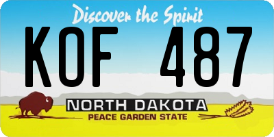 ND license plate KOF487
