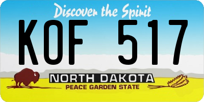 ND license plate KOF517