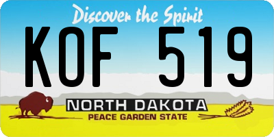ND license plate KOF519
