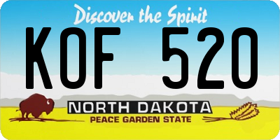 ND license plate KOF520