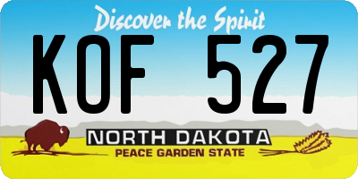 ND license plate KOF527