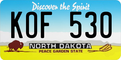 ND license plate KOF530