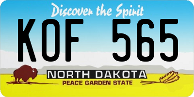 ND license plate KOF565