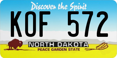 ND license plate KOF572