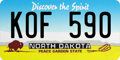 ND license plate KOF590