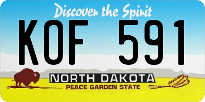 ND license plate KOF591