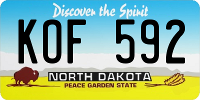 ND license plate KOF592