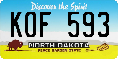ND license plate KOF593