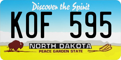 ND license plate KOF595