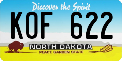 ND license plate KOF622