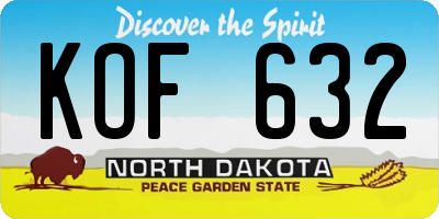 ND license plate KOF632