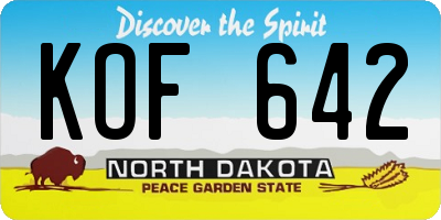 ND license plate KOF642
