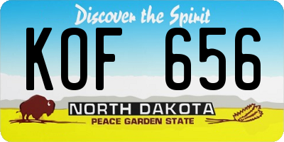 ND license plate KOF656