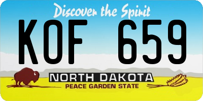 ND license plate KOF659