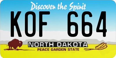 ND license plate KOF664