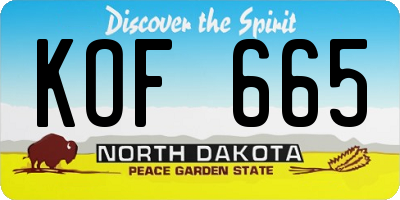 ND license plate KOF665