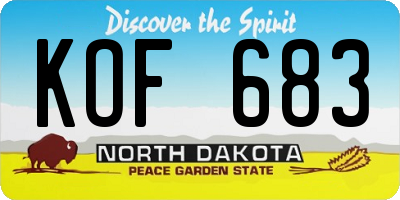 ND license plate KOF683