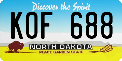 ND license plate KOF688