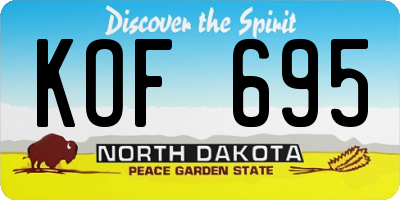 ND license plate KOF695