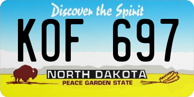 ND license plate KOF697