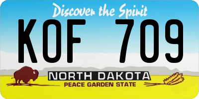 ND license plate KOF709