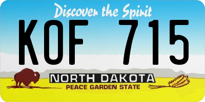 ND license plate KOF715