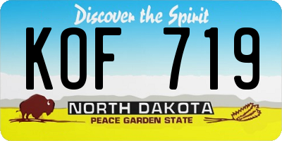 ND license plate KOF719