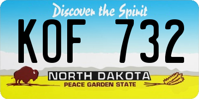ND license plate KOF732