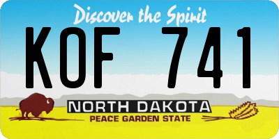 ND license plate KOF741