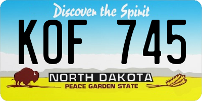 ND license plate KOF745