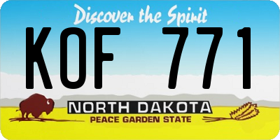 ND license plate KOF771