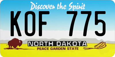 ND license plate KOF775