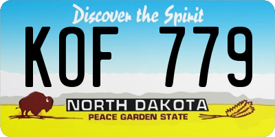 ND license plate KOF779