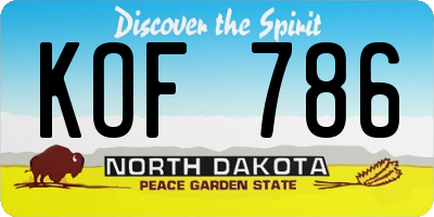 ND license plate KOF786