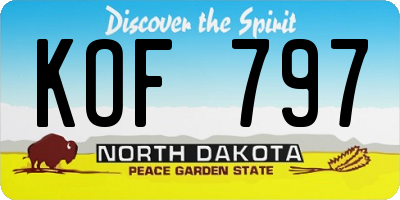 ND license plate KOF797