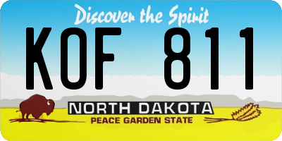 ND license plate KOF811