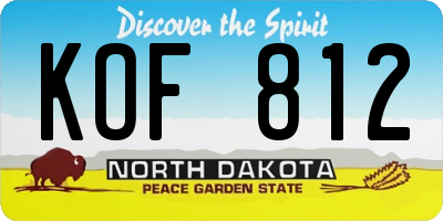 ND license plate KOF812