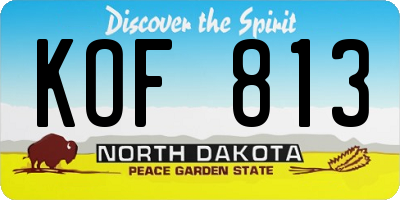 ND license plate KOF813