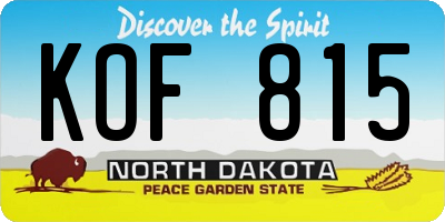 ND license plate KOF815