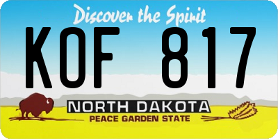 ND license plate KOF817