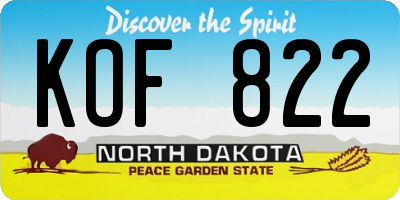 ND license plate KOF822