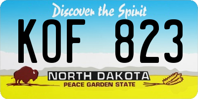 ND license plate KOF823