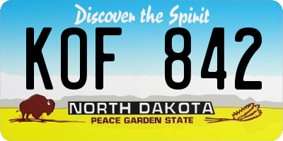 ND license plate KOF842