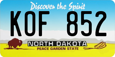 ND license plate KOF852