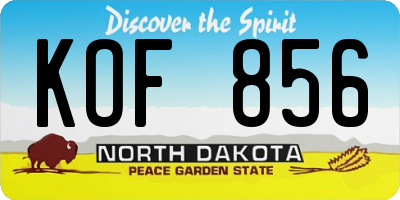 ND license plate KOF856