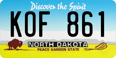 ND license plate KOF861