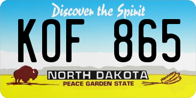 ND license plate KOF865