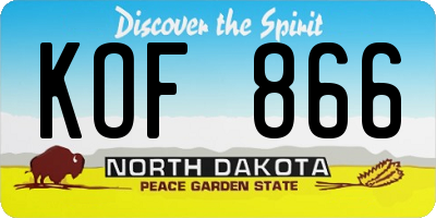 ND license plate KOF866
