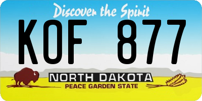 ND license plate KOF877