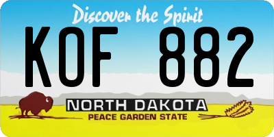 ND license plate KOF882